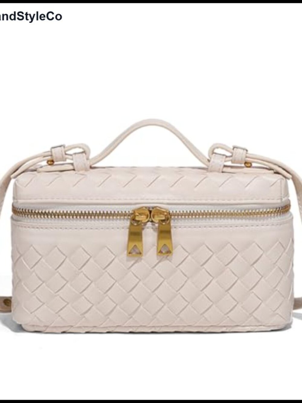 Woven PU Leather Crossbody Top Handle Satchel Removable Strap